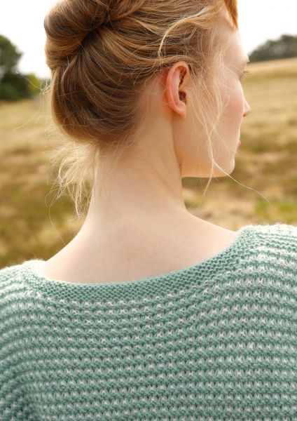 Strickanleitung Pullover Mit 2 Farbigem Muster Rebecca