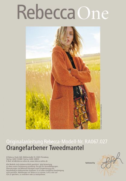 Orangefarbener Tweedmantel | Rebecca